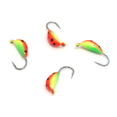 Tungsten small banana ice jig with chip resistance high quality on sales