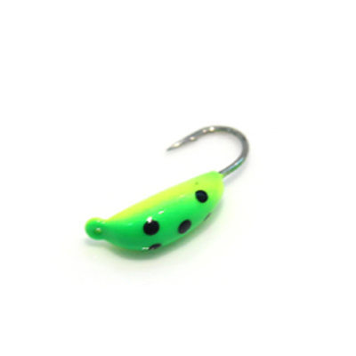 Tungsten super banana ice jig packing with plastic bag best price